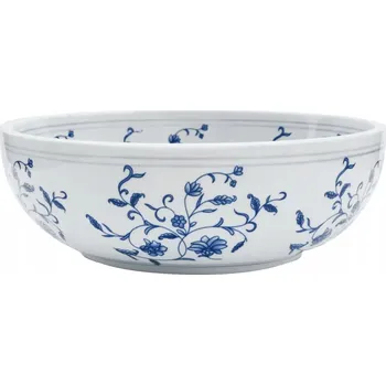 Umyvadlo Keramické umyvadlo na desku Vintage Glamour, bílo-modré, 41 x 14 cm