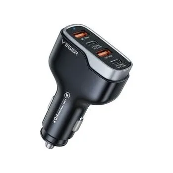 Autonabíječka VEGER 2× USB-A + 2× USB-C PD QC 3A 66W CC53-2A2C černá - Veger + zdarma možnost vyzkoušet a vrátit zboží do 30 dní