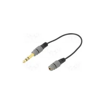 Adaptér Jack 3,5mm zásuvka,Jack 6,3mm vidlice 0,2m černá