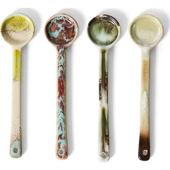 Příbor HK living Kameninová lžička 70's Blend – set 4 ks