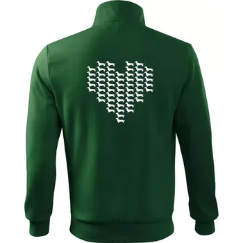 Pánská mikina Jezevčík - Srdce - Mikina bez kapuce Adventure - L ( Lahvově zelená )