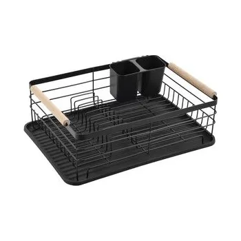 Podlahový mycí stroj KOVOVÝ SUŠÁK NA NÁDOBÍ ČERNÝ 44X32X12CM