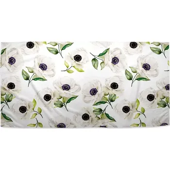 Osuška Sablio Ručník Bílé sasanky - 50x100 cm