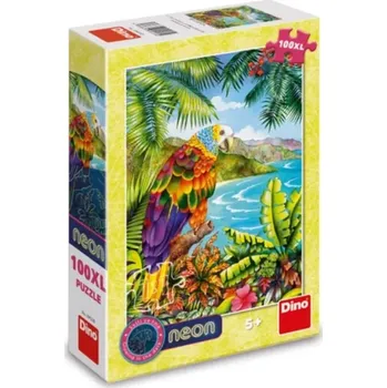 Puzzle svítící puzzle papoušek v džungli XL 100 dílků