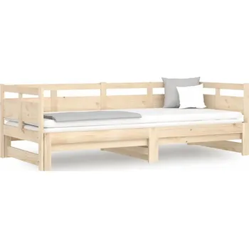 Pohovka Rozkládací Pohovka/Postel, Masivní Borovicové Dřevo, 203,5x181x66 cm