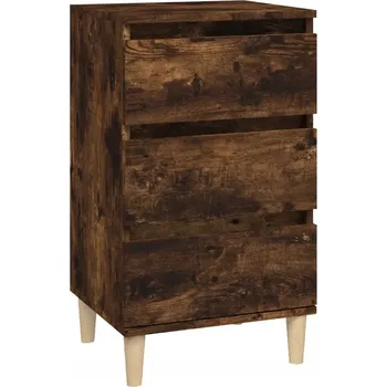 Noční stolek Noční stolek kouřový dub 40 x 35 x 70 cm se 3 zásuvkami
