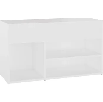 Botník Lavice na boty s policemi a úložným prostorem, bílá, 80x30x45 cm