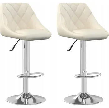 Barová židle Barové židle sametové, nastavitelné, otočné, krémové 46x44x(82-103)cm