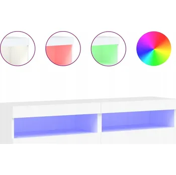 Televizní stolek Závěsná skříňka pod TV s LED RGB osvětlením, bílá, 60x30x40 cm