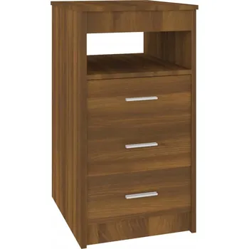 Komoda Kompaktní skříňka se 3 zásuvkami a policí, hnědý dub, 40x50x76 cm