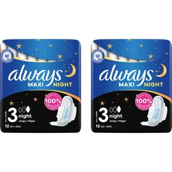 Menstruační vložka Always, Maxi night, Vložky, 12 kusů