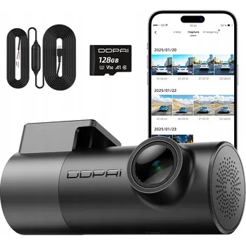 IP kamera VIDEOREKORDÉR DDPAI KAMERA AUTOMOBILOVÁ MINI Pro 2K + HARDWIRE KIT +128GB