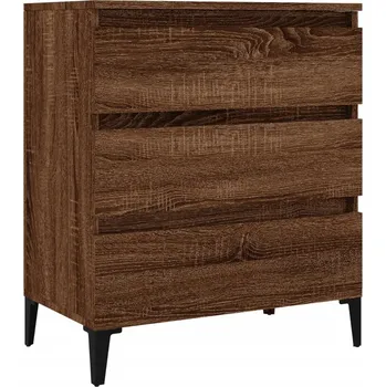 Komoda Minimalistická komoda se 3 zásuvkami, Hnědý Dub, 60x35x70 cm