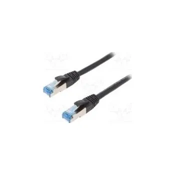 Patch cord S/FTP 6a lanko Cu PUR černá 0,5m 27AWG IP20
