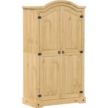 Šatní skříň Skříň dřevěná Corona, masivní borovicové dřevo, 102x52x186 cm, medově hnědá