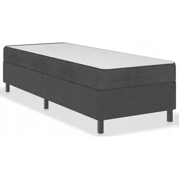Postel Kontinentální postel 201 x 100,5 x 35,5 cm tmavě šedá s matrací 200 x 100 cm
