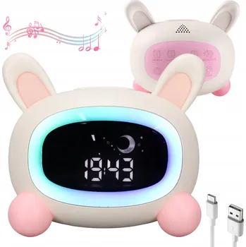 Budík BAREVNÝ KRÁLÍK BUDÍK NOČNÍ PRO DĚTI S FUNKCÍ ODLOŽENÉHO BUZENÍ