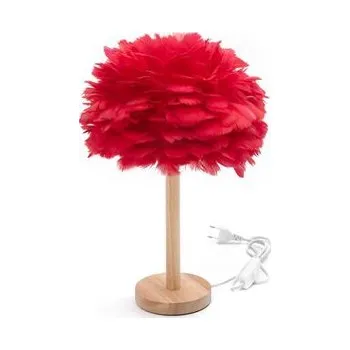 Lampička Stolní lampa noční peříčka Art Deco červená CBDPH