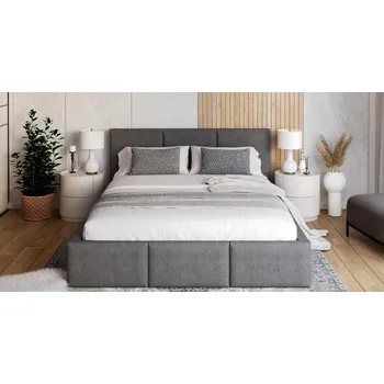 Postel Čalouněná postel AMBER 160x200 Grafit Trinity s úložným prostorem dřevěný rošt