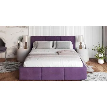 Postel Čalouněná postel AMBER 160x200 Fialová Trinity s úložným prostorem dřevěný rošt