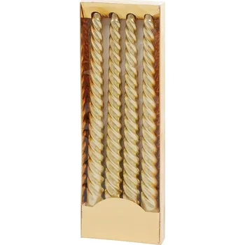 Svíčka Svíčka MagicHome spirálová točená, zlatá, 25cm, 4ks