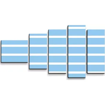 Obraz Sablio Obraz - 5-dílný Modrobílé pruhy - 100x60 cm