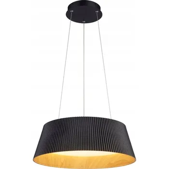 Krásné dřevěné stropní svítidlo černé barvy s LED, ve tvaru formy na koláč, do obývacího pokoje nebo pokoje.