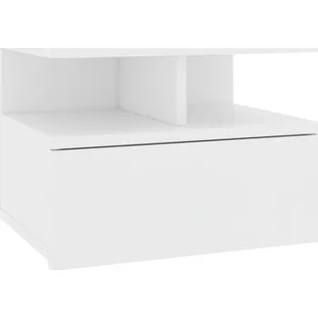 Noční stolek Bílá noční stolek nástěnná 40 x 31 x 27 cm se zásuvkou a poličkou