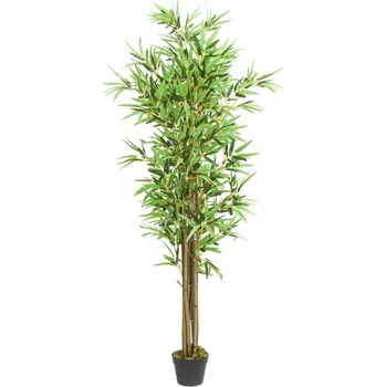 umělá květina Umělý bambus v plastovém květináči, zelený, 180 cm, 1288 listů