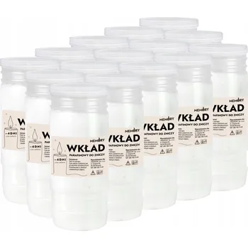 Svíčka NÁPLNĚ PARAFÍNOVÝCH DO HŘBITOVNÍCH SVÍČEK 4 DNY 96 HODIN 1 5 KUSŮ SVÍČEK