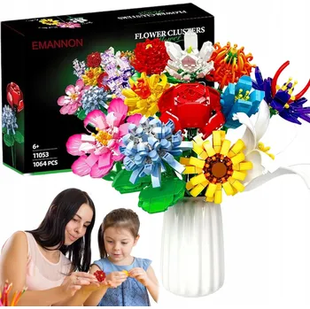 ostatní stavebnice STAVEBNICE VELKÁ KYTICE KVĚTIN 12 RŮZNÝCH KVĚTŮ SADA 1064 DÍLŮ