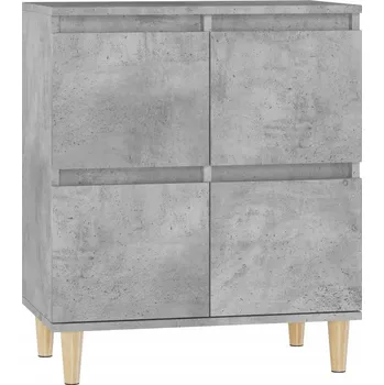Komoda Klasická skříňka z eukalyptového dřeva, šedá barva betonu, 60x35x70 cm