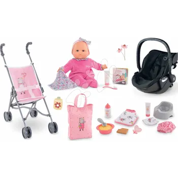 Kočárek Set vajíčko s panenkou Eloise Baby Doll Carrier Cybex Priam 2in1 Black Corolle s kočárkem a doplňky