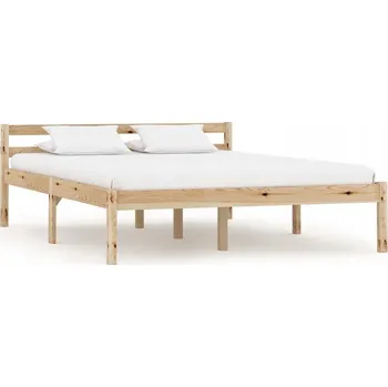 Postel Rám postele z masivního borovicového dřeva 206 x 126 x 60 cm, přírodní barva