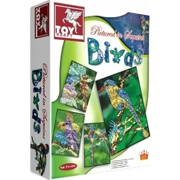 kreativní sada TOY KRAFT Ptáčci k ozdobení flitry