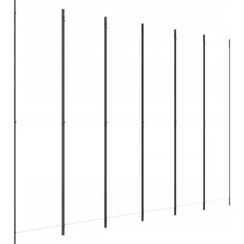 Paraván Skládací pokojový paraván z látky, 6dílný, bílý, 300x220 cm