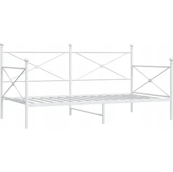 Pohovka Bílá pohovka s funkcí spaní 197 x 105,5 x 107 cm, ocelová