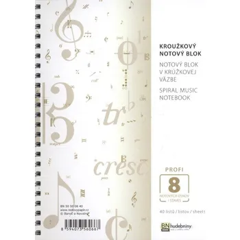 Sešit Notový sešit A5 v kroužkové vazbě