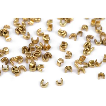 Zip Koncovka na spirálový a kovový zip No 3; 5; 8; 10 horní, malé, 4 (5 mm) zlatá světlá