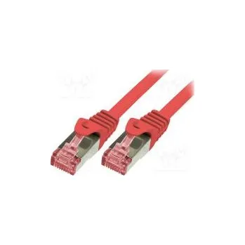 Síťový kabel Patch cord S/FTP 6 lanko Cu LSZH červená 10m 27AWG