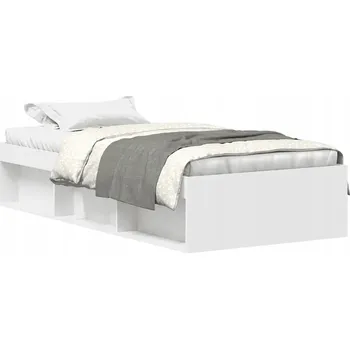 Postel Rám postele bílý 193 x 78 x 35 cm se 6 přihrádkami pro uložení