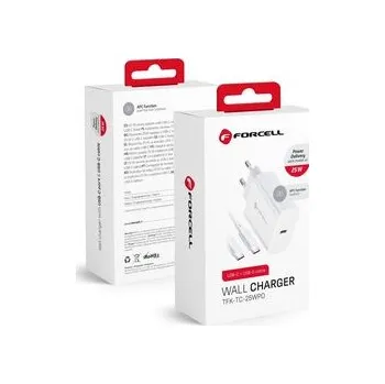 Síťová nabíječka na telefon Forcell F-Energy USB‑C QC 4.0 PD 3A 25 W + kabel USB‑C – USB‑C TFK-TC-25WPD bílá - Forcell + zdarma možnost vyzkoušet a vrátit zboží do 30 dní