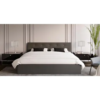 Postel Čalouněná postel CRYSTAL grafit 120x200 s kovovým zdvižným roštem