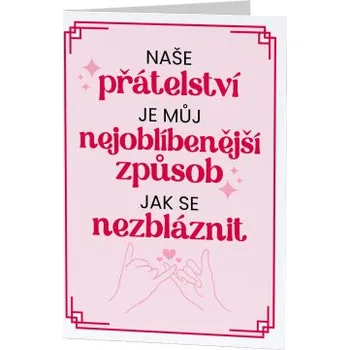 Žertovný předmět Naše přátelství je můj nejoblíbenější způsob, jak se nezbláznit - blahopřání k dárku- Tričkový.cz