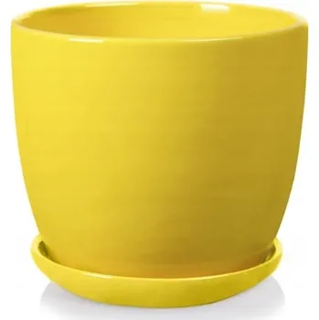 Květináč Žlutý keramický Květináč Polnix 17 cm x 17 x 16 cm