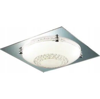 Stropní Svítidlo čtvercový Italux 41,5 x 41,5 cm bezbarvý, bílý, stříbrný
