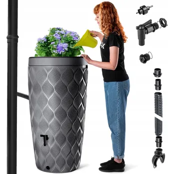 Nádrž na dešťovou vodu 240 l 114 x 58 cm šedá