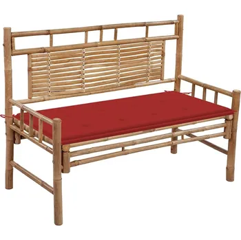 Zahradní lavice zahrada-XL Zahradní lavice s poduškou 120 cm bambus 3063882