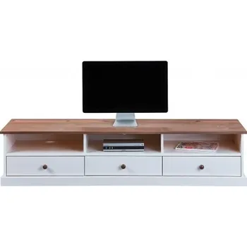 Televizní stolek TV stolek z masivu Carson - bílá/hnědá