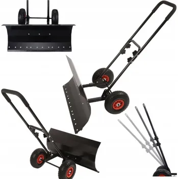 Hrablo na sníh LOPATA NA SNÍH NA KOLEČKÁCH ŠUFLA NA ODSNĚŽOVÁNÍ PLUH SILNÝ SHRNOVAČ 75CM